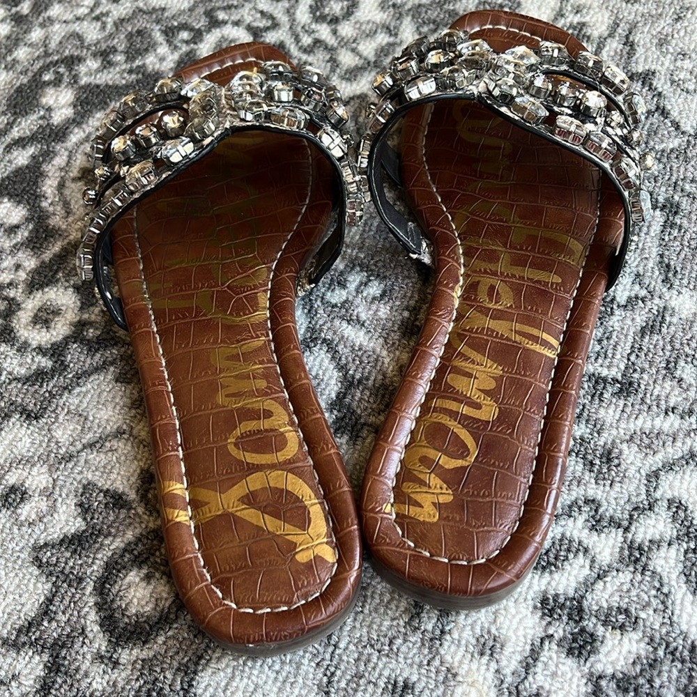 Sam Edelman sandals slides bling bling reptile print - Picture 3 of 5